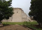 Pyramid of the Magician - entry into the site at Uxmal an ancient Maya city. Today it is one of the most important archaeological sites of Maya culture, along with those of Chichen Itza and Tikal. It is located in the Puuc region and is considered one of the Maya cities most representative of the region&#39;s dominant architectural style.